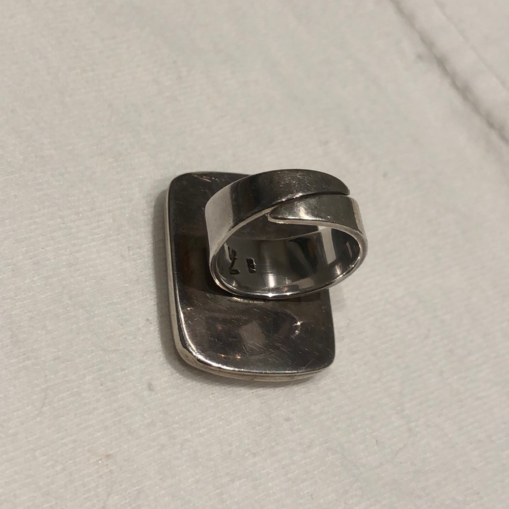 Solid Silver Heavy Adjustable Ring - image 3